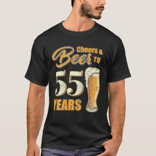 Camiseta Saludos Y Cervezas A 55 Años Divertidos Fiesta De