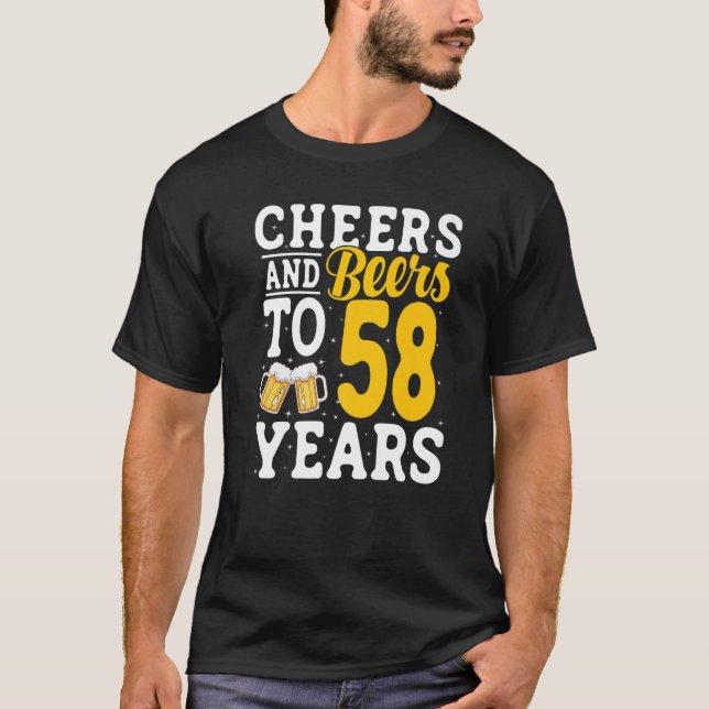 Camiseta Saludos y cervezas a 58 años Beer Beer 58 años (Anverso)