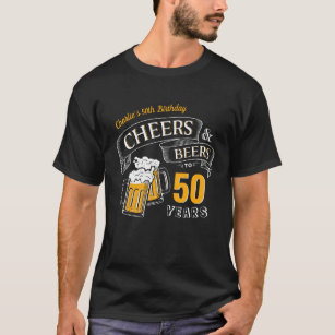Camiseta Saludos Y Cervezas De Oro Negro Cualquier Cumpleañ