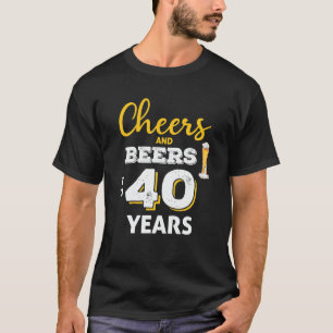 Camiseta Saludos y cervezas por 40 años Cumpleaños divertid