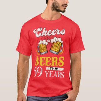 Camiseta Saludos Y Cervezas Vintage A Mis 59 Años Cumpleaño