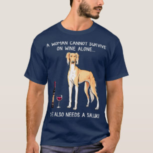 Camiseta Saluki and wine Funny dog