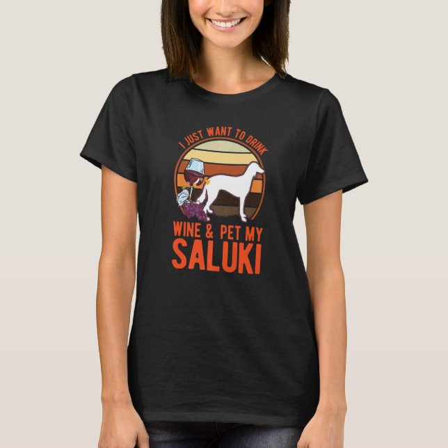 Camiseta Saluki And Wine Persian Greyhound Saluki   (Anverso)