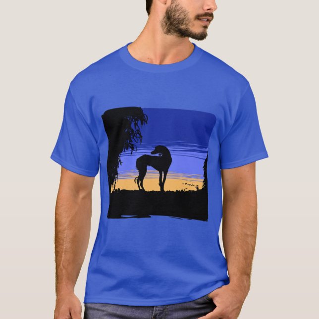 Camiseta Saluki at night (Anverso)