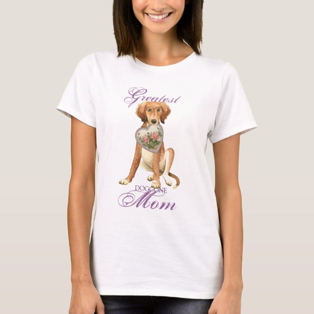 Camiseta Saluki Heart Mom (Anverso)