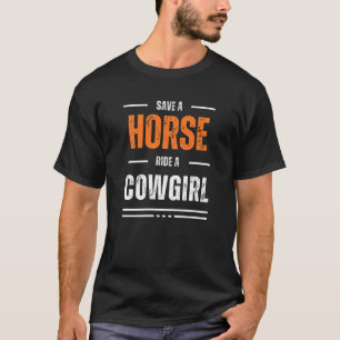 Camiseta salva a caballo a una vaquera