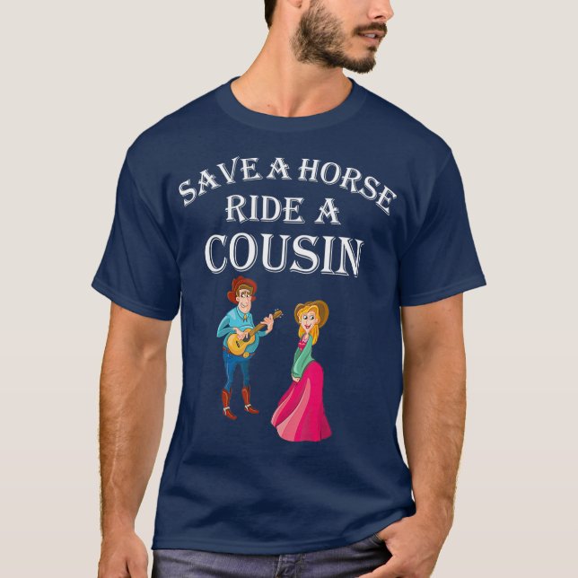 Camiseta Salva a caballo un primo de Hillbilly Redneck (Anverso)