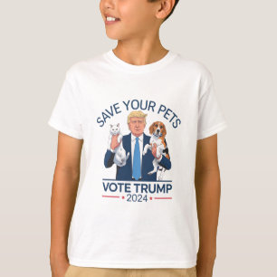 Camiseta Salva a tus mascotas Vota por Trump Cita de la ele