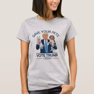 Camiseta Salva a tus mascotas Vota por Trump Cita de la ele