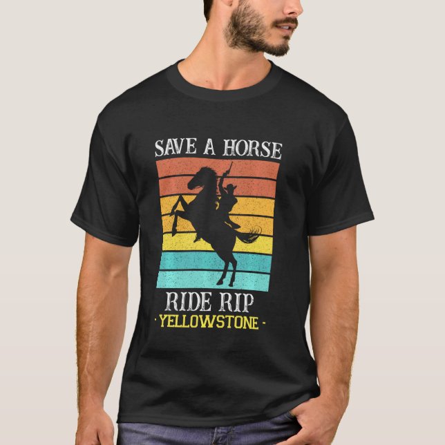 Camiseta Salva A Un Viaje A Caballo De Yellowstone Montana  (Anverso)