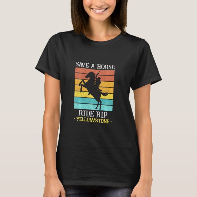 Camiseta Salva A Un Viaje A Caballo De Yellowstone Montana  (Anverso)