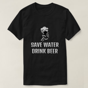 Camiseta Salva Cerveza Bebida Agua, Cerveza Divertida Dicie