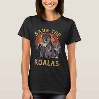 Camiseta Salva El Koala Vintage Retro Fauna Puesta Del Sol 