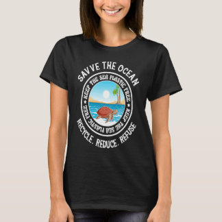 Camiseta Salva El Océano Mantén El Mar Libre De Plástico To