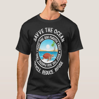 Camiseta Salva El Océano Mantén El Mar Libre De Plástico To