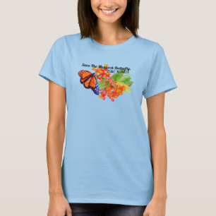 Camiseta Salva La Mariposa Monarca. Planta Milkweed.