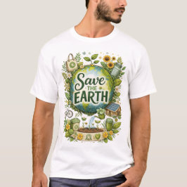 Camiseta Salva la Tierra – Ilustración de la Naturaleza Eco