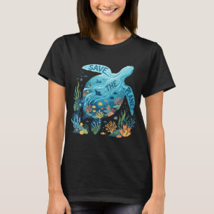 Camiseta Salva la tortuga marina azul del planeta