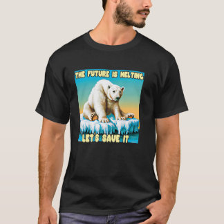 Camiseta Salva nuestro Ártico Oso triste en hielo derretid