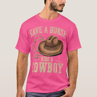 Camiseta Salva Un Caballo Monta Un Vaquero Divertido Rodeo