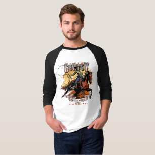 Camiseta Salva un Caballo; Monta un Vaquero Manga 3/4 Rag