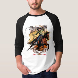 Camiseta Salva un Caballo; Monta un Vaquero | Manga 3/4 Rag