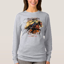 Camiseta Salva un Caballo; Monta un Vaquero | Mujer Manga L