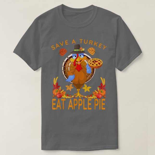 Camiseta Salva un divertido peregrino turco Comer pizza Veg (Diseño del anverso)