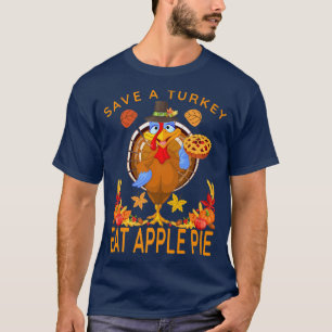 Camiseta Salva un divertido peregrino turco Comer pizza Veg