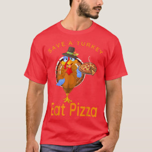 Camiseta Salva un divertido peregrino turco Comer pizza Veg