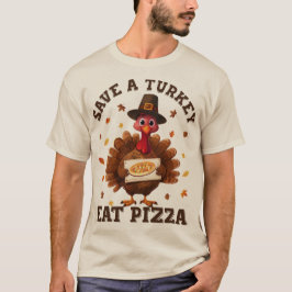 Camiseta Salva un pavo, come pizza – Pizza divertida de Acc