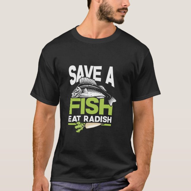 Camiseta Salva un pez come rábano (Anverso)