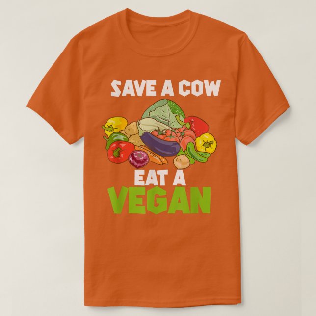 Camiseta Salva Una Vaca Coma Un Vegan Funny Herbivore (Diseño del anverso)
