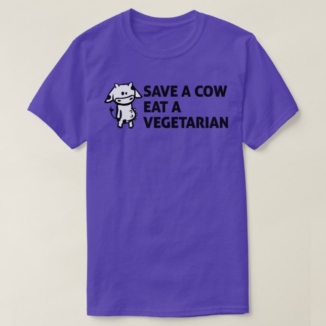 Camiseta Salva una vaca Come un vegetariano (Diseño del anverso)