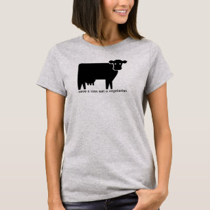 Camiseta salva una vaca, come un vegetariano