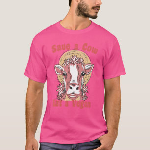 Camiseta Salva una vaca come un vegetariano vegano anti de 