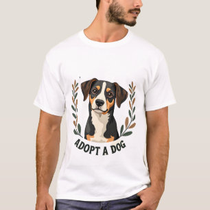 Camiseta Salva una vida Adopta un perro Ilustración de resc
