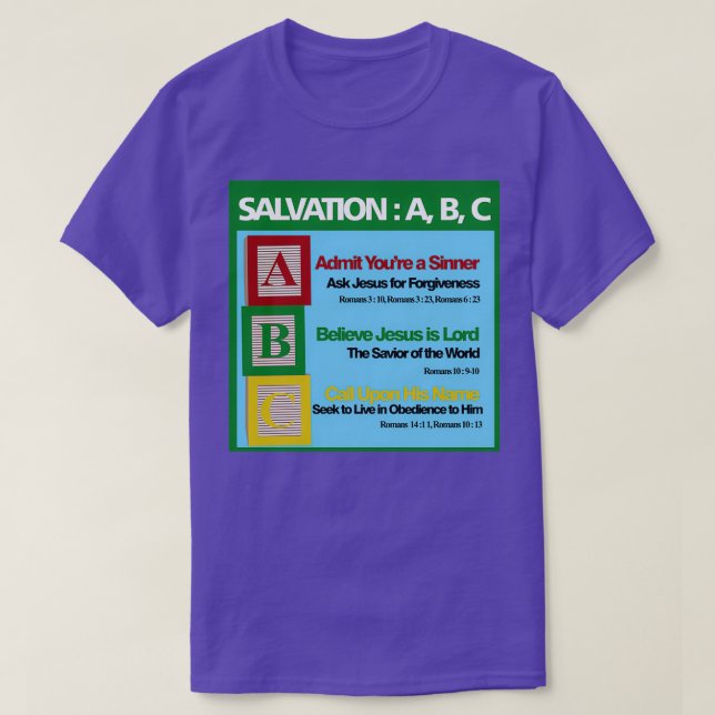 Camiseta Salvación ABC (Diseño del anverso)