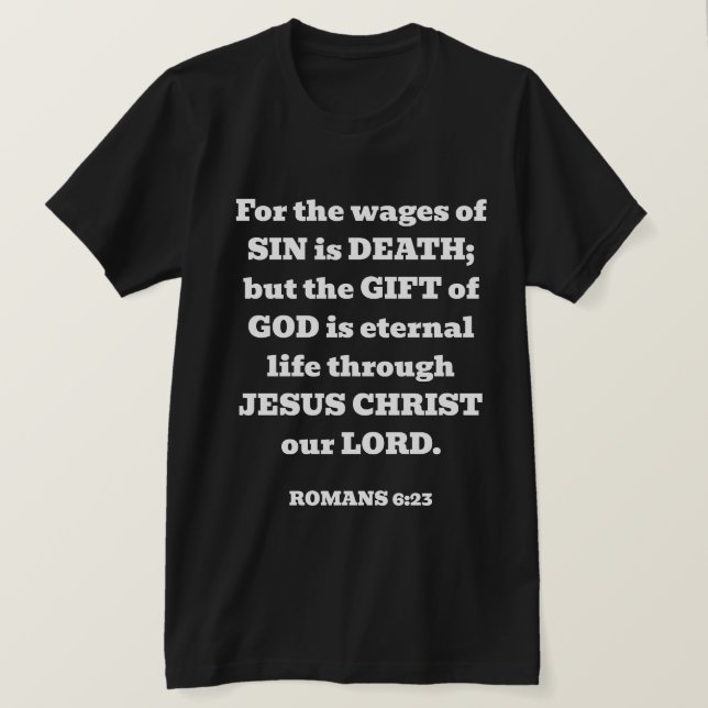 Camiseta Salvación El don libre de Dios Romans Biblia Verse (Anverso del diseño)