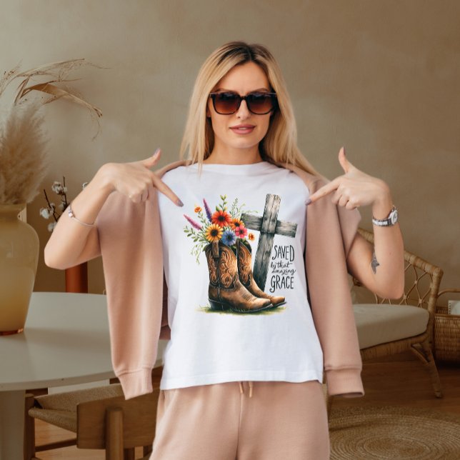 Camiseta Salvado por esa gracia asombrosa (Subido por el creador)