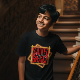 Camiseta Salvado por su Gracia - Biblia de Gratitud Para Ni