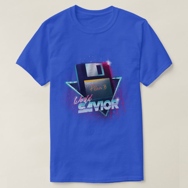 Camiseta Salvador del Mundo de los 80 - Disco de disquete d (Diseño del anverso)