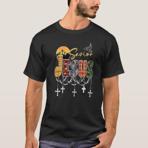 Camiseta Salvador Jesús Fe Cristiana cruza el atardecer y l