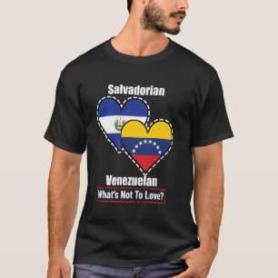 Camiseta Salvadoreño Venezolano Corazón Banderas Qué No Ama