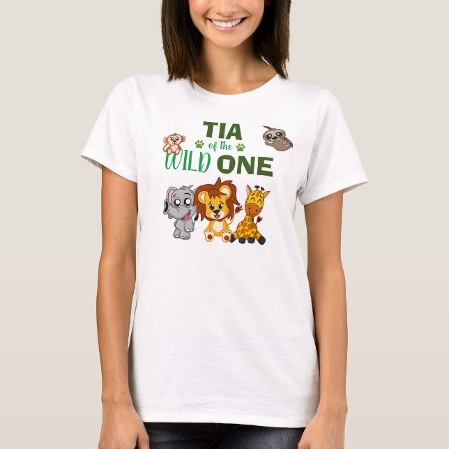 Camiseta Salvaje de una jungla Safari Zoológico Animal Tia (Anverso)