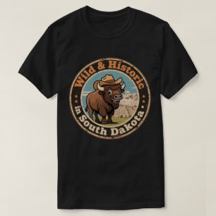 Camiseta Salvaje e Histórico_ Oeste Retro de Dakota del Sur