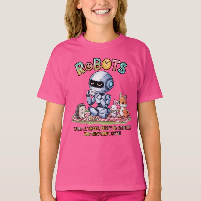 Camiseta 🤖 salvaje en la picnic Personalizado de Heart Rob (Anverso)