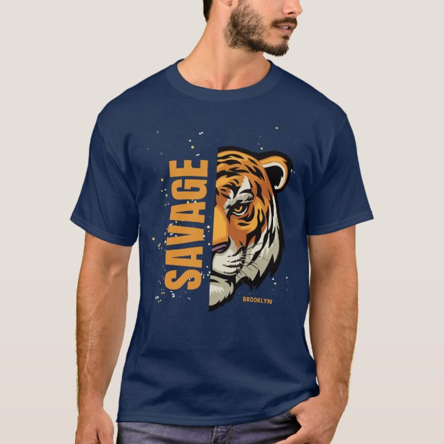 Camiseta salvaje+gatos+camiseta (Anverso)