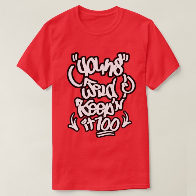 Camiseta Salvaje joven y custodia de lo 100 (Diseño del anverso)