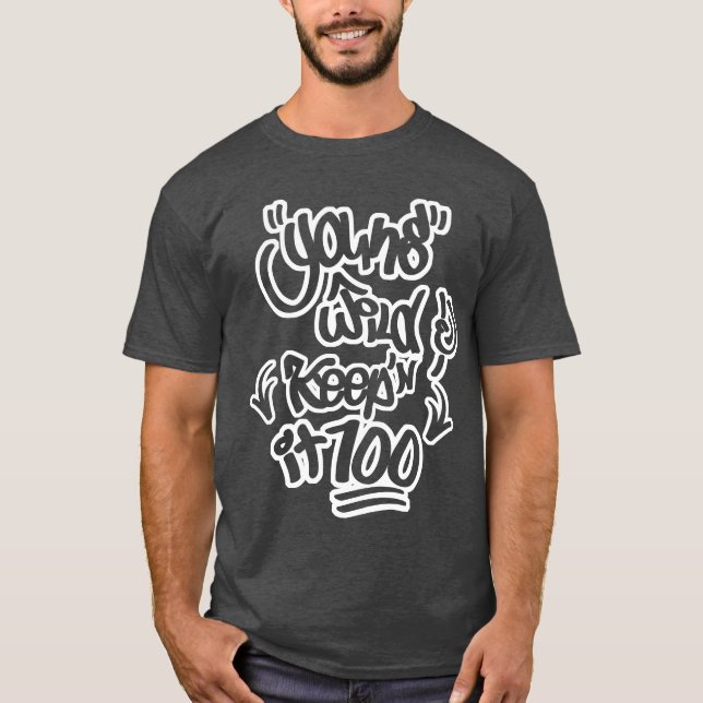 Camiseta Salvaje joven y custodia de lo 100 (Anverso)